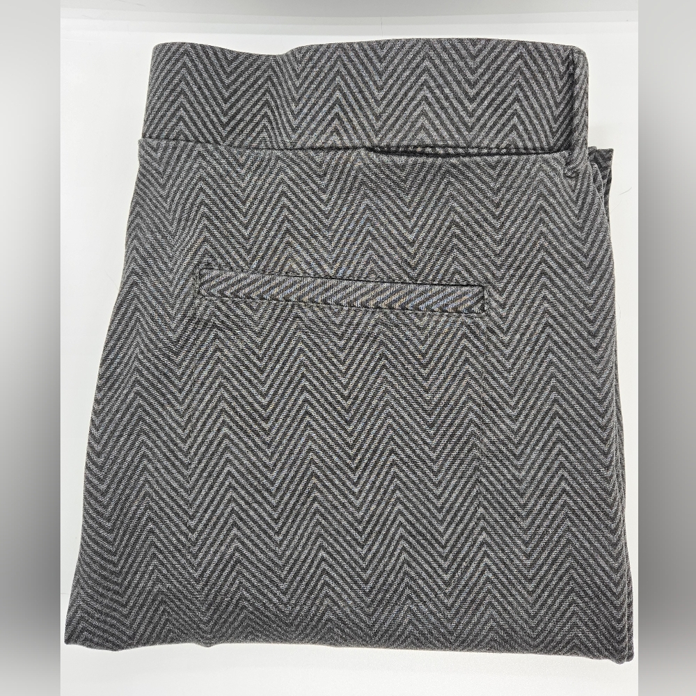 Betabrand Bootcut 7 Pocket Yoga Pant Black & Grey Chevron XXL Long